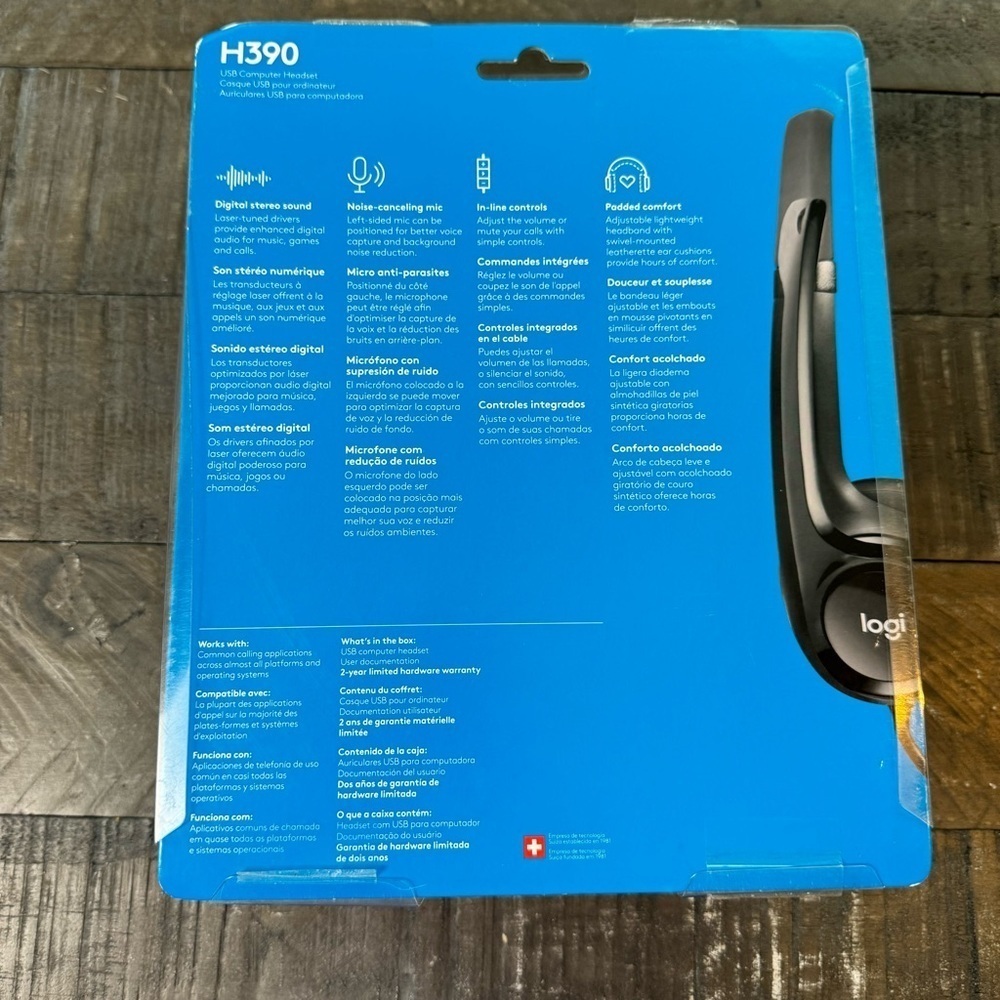 Logitech USB Computer Headset H390 with Noise Cancelling Mic Enhanced Sound NIB - Picture 4 of 4